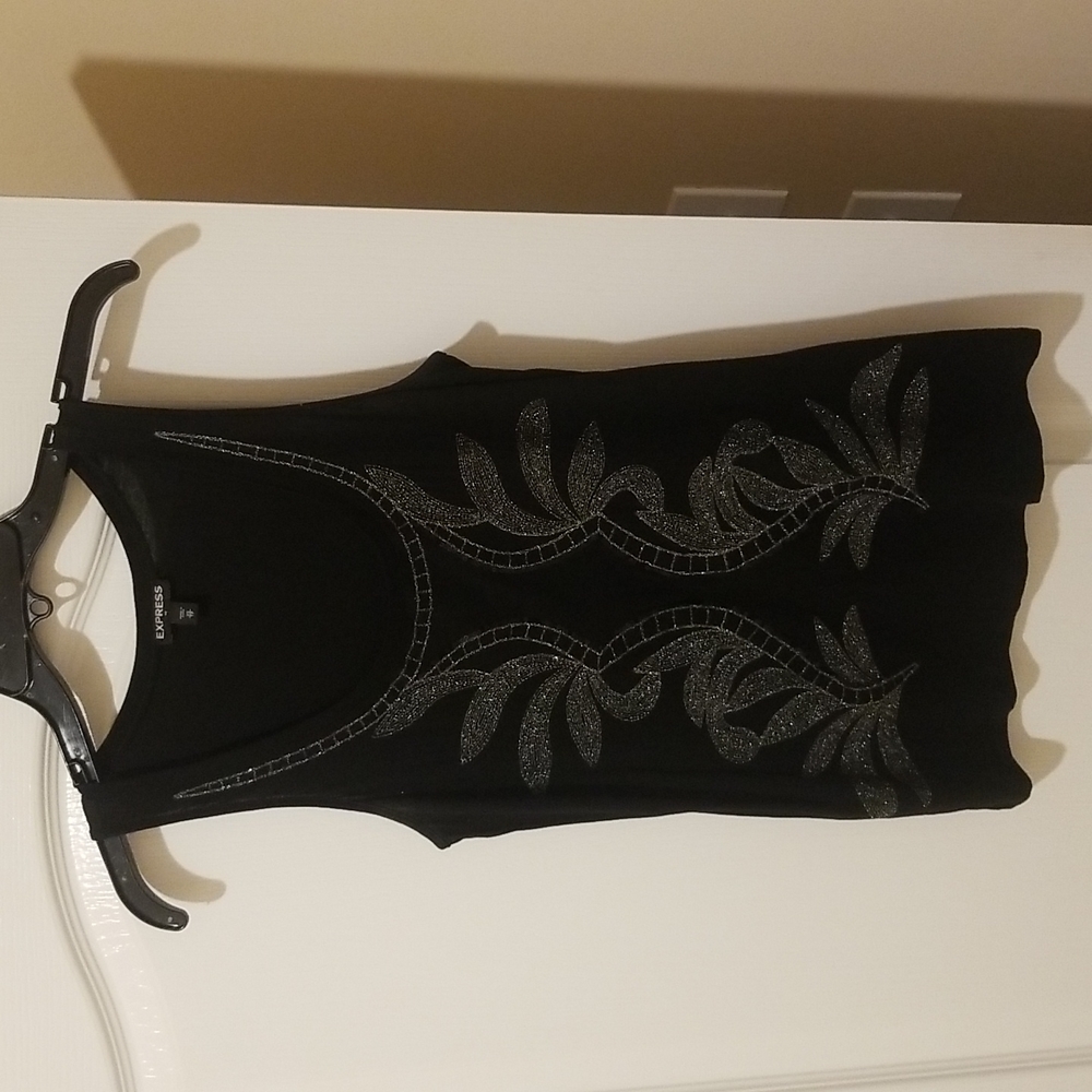 Express black and silver tank top